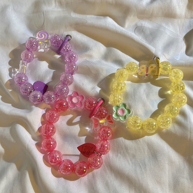 Vòng Tay Chuỗi Hạt Pha Lê Treo Điện Thoại Di Động / Móc Khóa