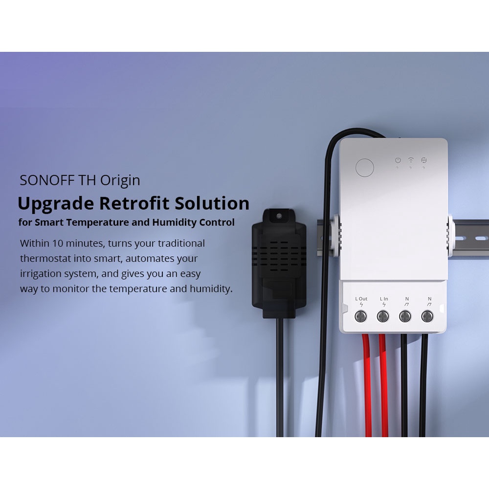 Công tắc điều khiển Wifi,có hỗ trợ cảm biến nhiệt độ và độ ẩm Sonoff TH THR316