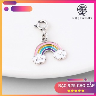 Charm bạc treo hình cầu vồng