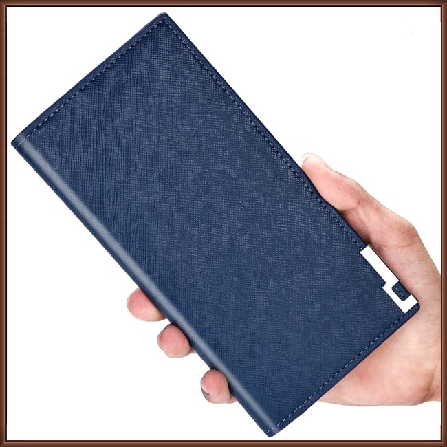 Ví Da Pu Siêu Mỏng Dáng Dài Thời Trang Hàn Quốc Cho Nam Giá Đỡ