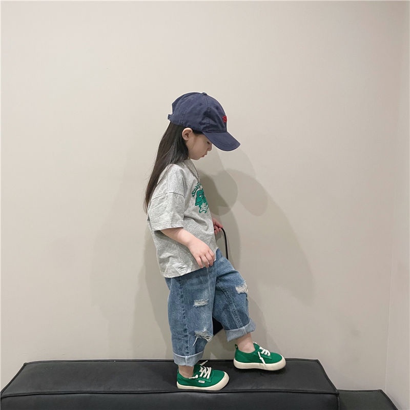 Quần Jean Rách Dáng Rộng Phong Cách Hàn Quốc Thời Trang Mùa Thu Cho Bé Trai 1015