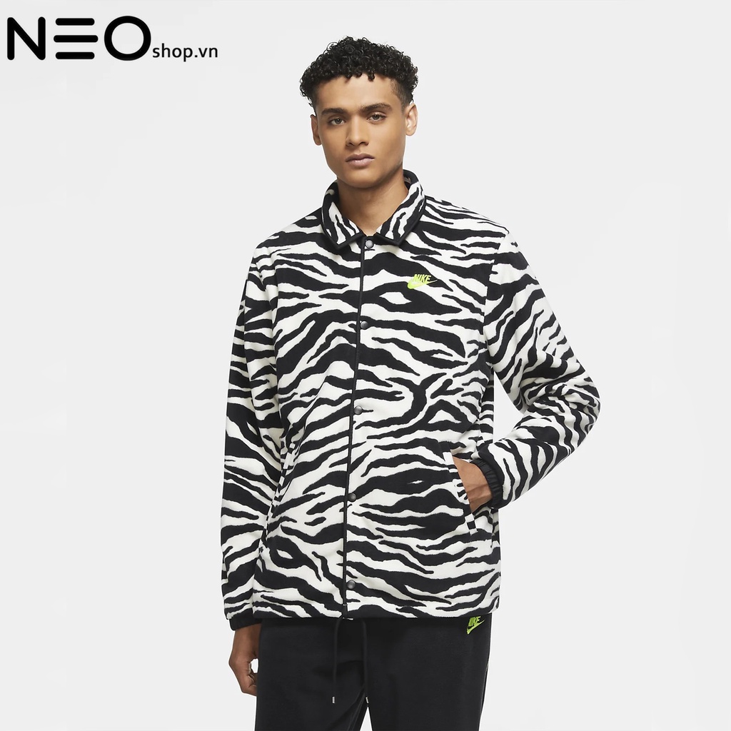 Áo khoác Nike City Edition Reversible Zebra Fleece Jacket - Đen / Trắng