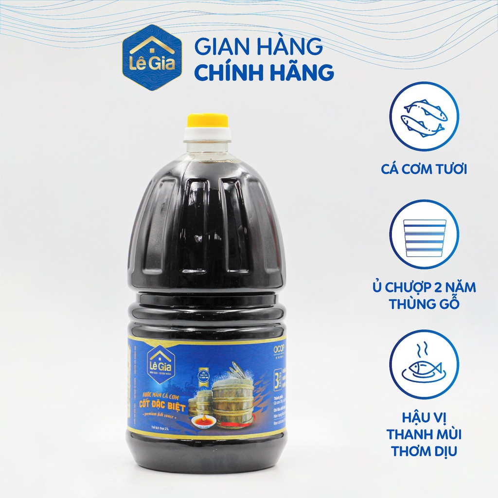 Nước mắm truyền thống Lê Gia- Cốt đặc biệt can 2L