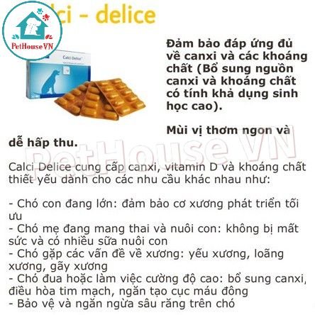 VIRBAC CALCI DELICE - Hộp 30 Viên Canxi, Phốt Pho Và Khoáng Chất Ngon Miệng Cho Chó & Mèo Hàng Chính Hãng