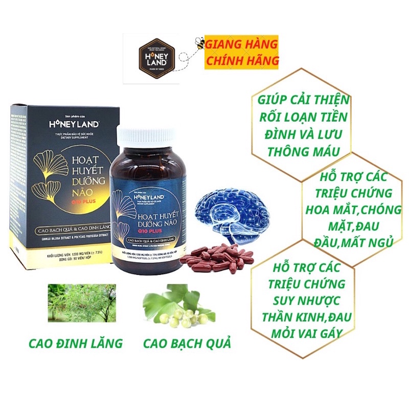 Hoạt Huyết Dưỡng Não Q10 plus Honeyland 30 viên-90 viên