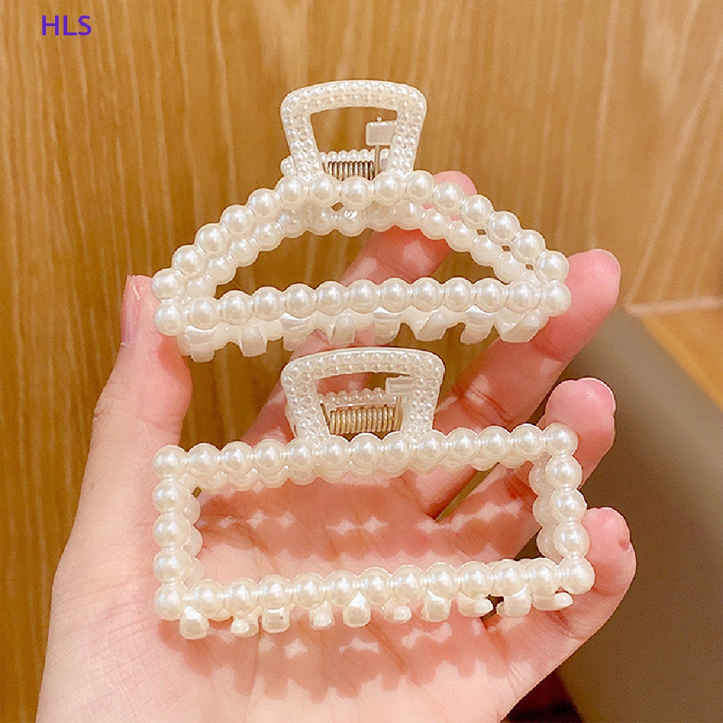 Kẹp Tóc Càng Cua Đính Ngọc Trai Acrylic Thời Trang