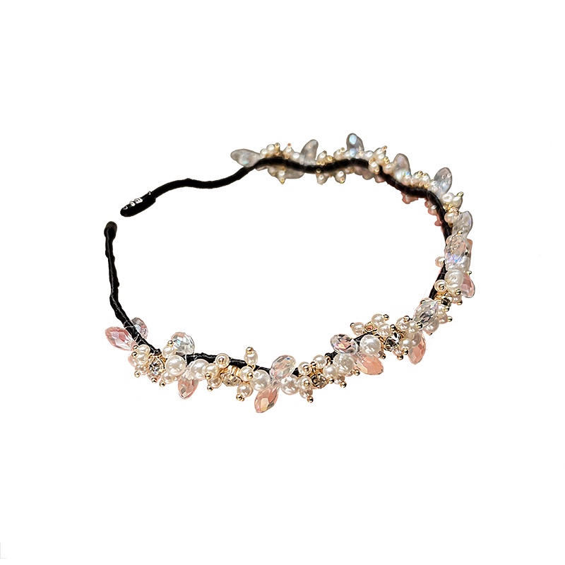 Băng Đô Cài Tóc Đính Hạt Ngọc Trai Giả Phong Cách Hàn Quốc Thanh Lịch Dành Cho Nữ