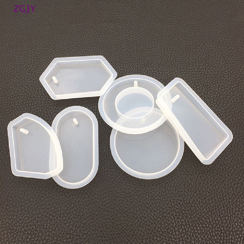 Khuôn Silicon Làm Mặt Dây Chuyền / Móc Khóa Bằng Nhựa Epoxy Hình Chữ Nhật / Tròn Độc Đáo DIY Mới
