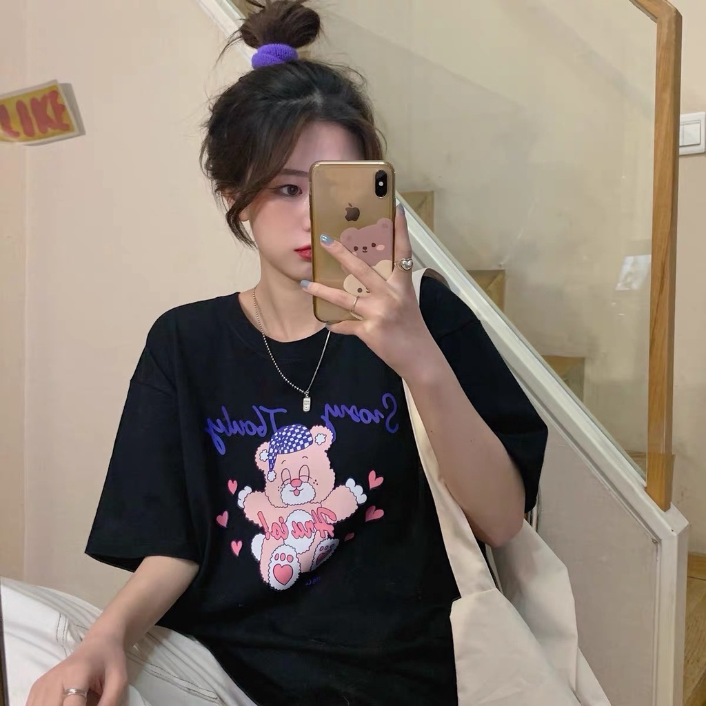 NRVP Áo Thun Unisex Mùa Hè Dáng Suông Tay Cộc Phong Cách Hàn Quốc Cho Nam Nữ