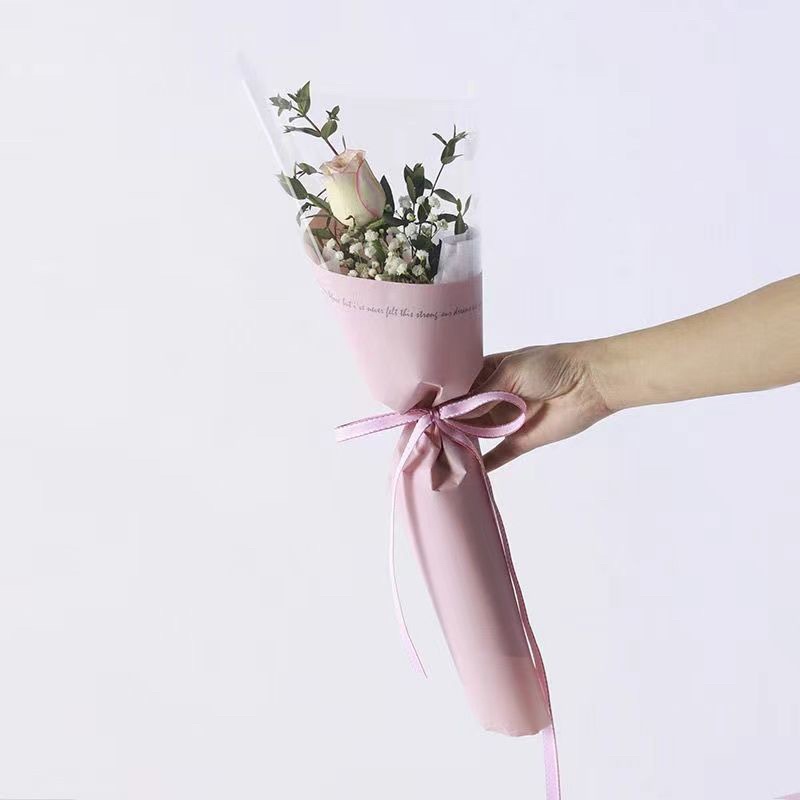Tập 10 Tờ Giấy Bóng Kính Gói Hoa 1 Bông Kích Thước 45x45CM