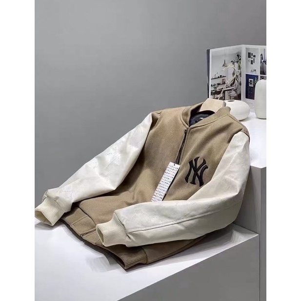 Áo khoác bóng chày Bomber MLB nỉ may lót bông cao cấp- Thời trang thu đông unisex