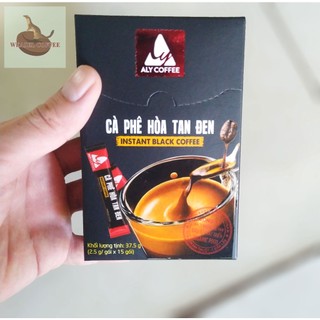 Com bo 3 hộp ( 45 gói x 2.5g ) - Cà phê hòa tan đen Aly Coffee
