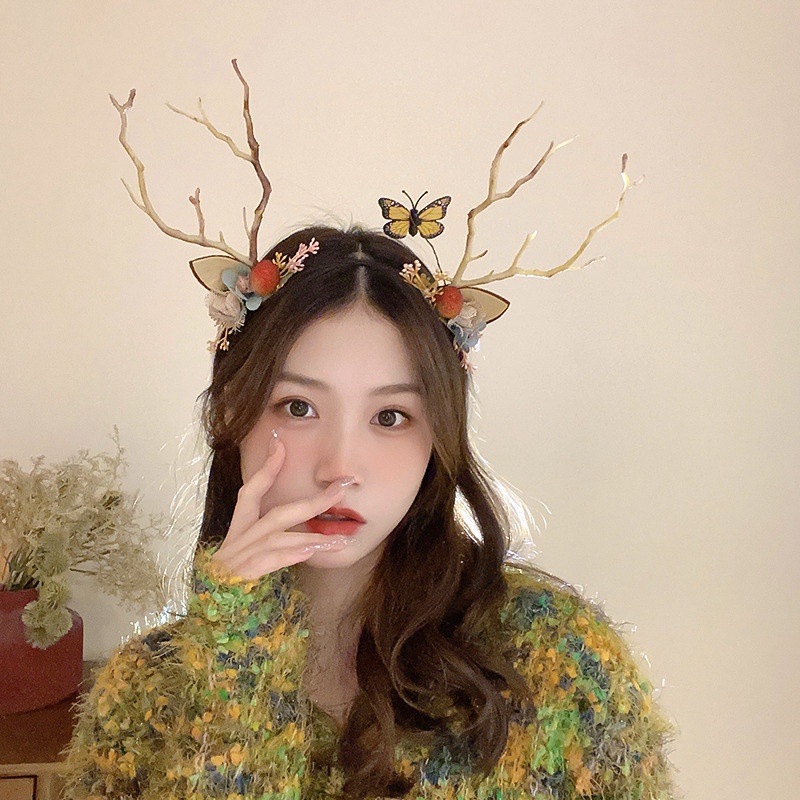 Cài noel, cài ngộ nghĩnh, cài tóc noel cho bé và người lớn siêu xinh, kẹp noel có đèn phát sáng, sừng hươu hoa lá