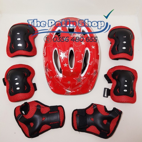 Bộ đồ bảo hộ chân tay mũ cho bé trượt patin, scooter hàng đẹp giá rẻ, bộ phụ kiện bảo hộ patin đủ màu