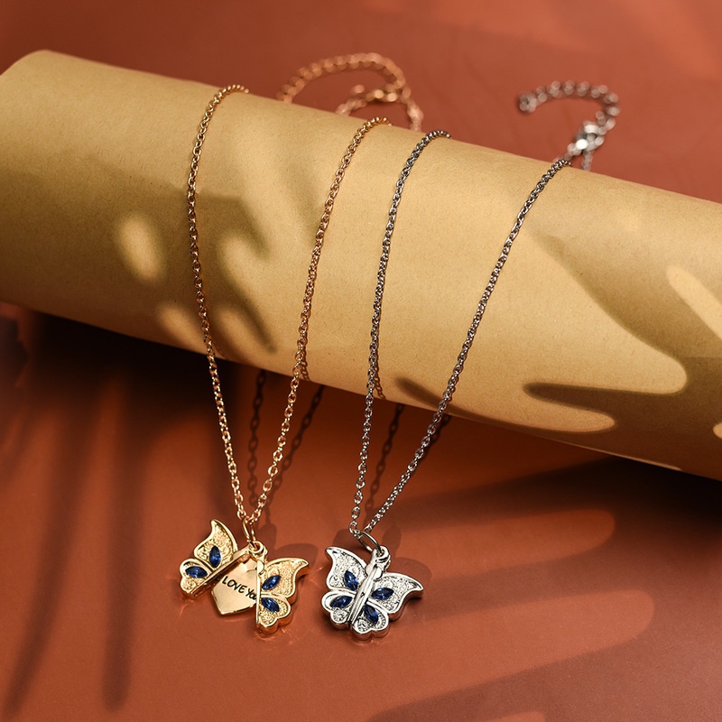 Vòng cổ Mặt Hình Bướm Đính Đá Zircon Thời Trang Sáng Tạo Cho Nữ