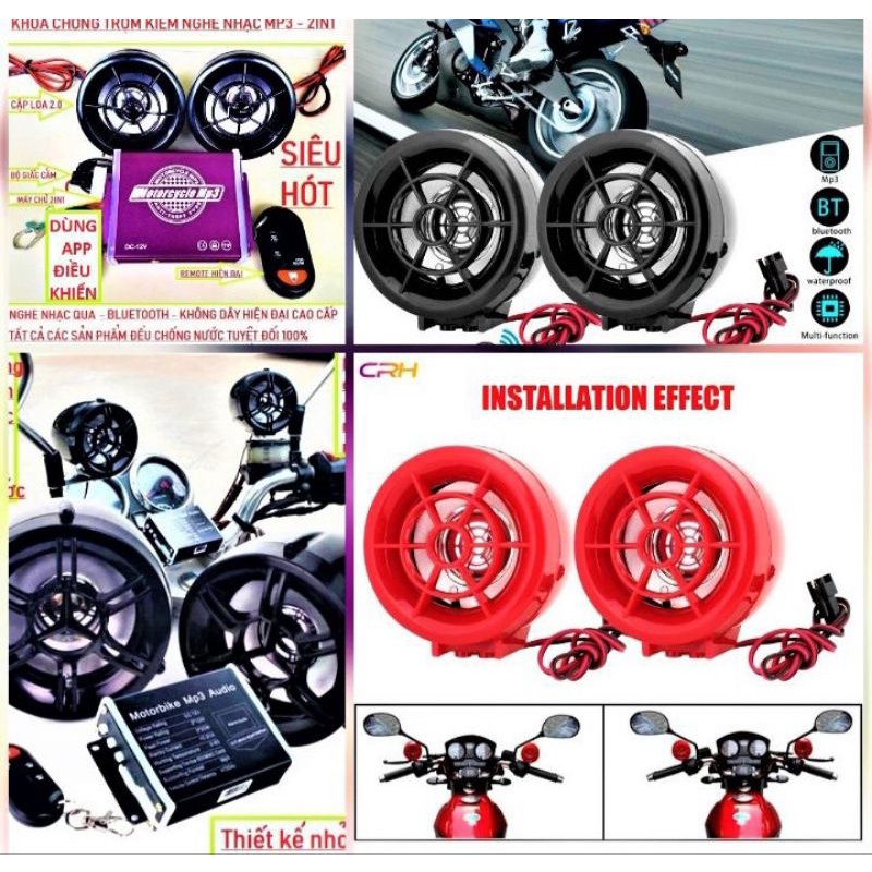 1 BỘ LOA NGHE NHẠC KẾT NỐI BLUETOOTH THÔNG MINH KIÊM CHỐNG TRỘM GẮN TRÊN XE MÁY XE ĐẠP ĐIỆN XE ĐIỆN LOẠI TỐT