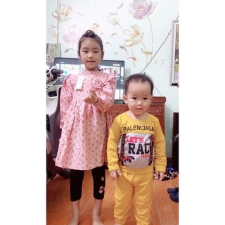 Bộ thu đông cotton mềm mịn Balenciaga cho bé