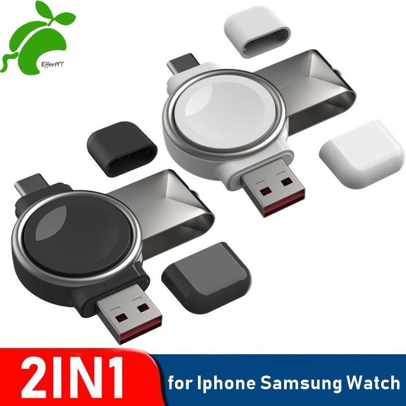Đế Sạc Nhanh Không Dây Cho Đồng Hồ Thông Minh Apple Watch 7 6 5 4 3 2 1 Samsung Galaxy Watch S3 S4 Active