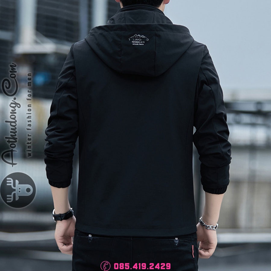 Áo khoác gió nam thể thao 2 lớp, có mũ tháo rời cao cấp chính hãng Zeanus