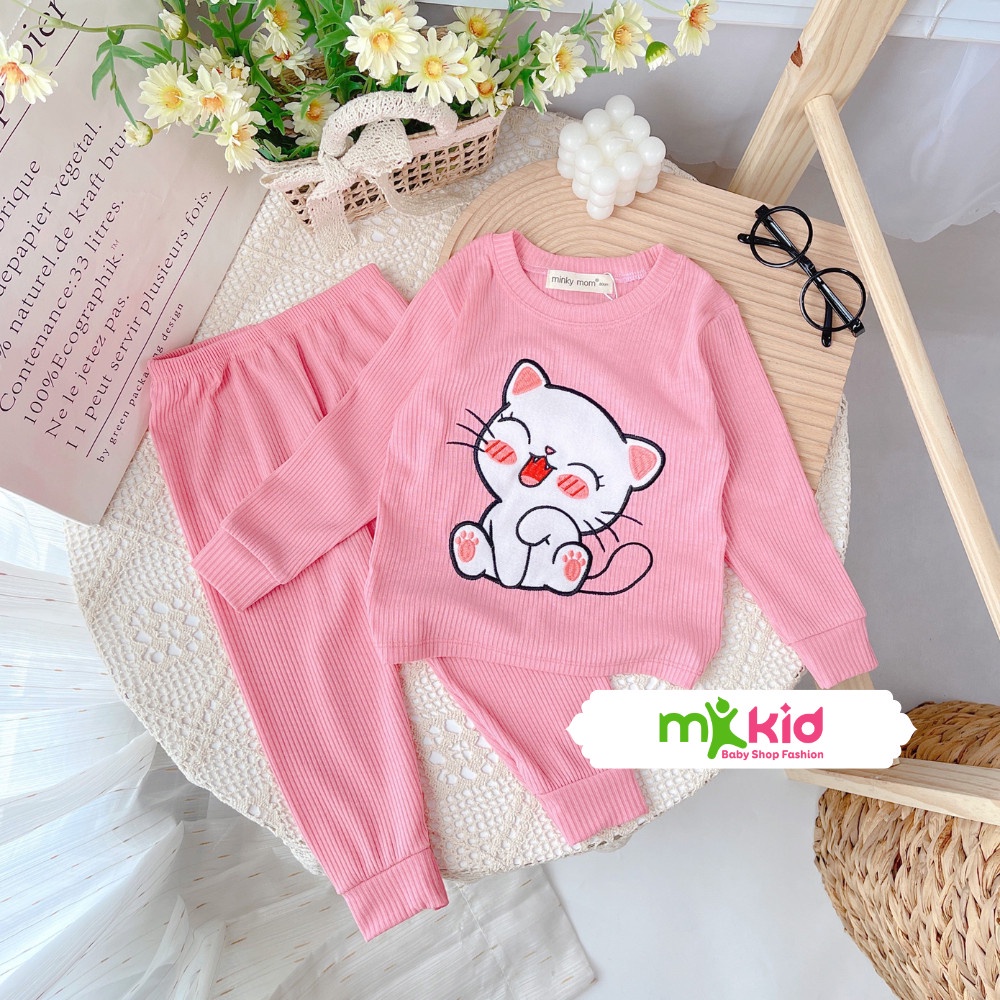 Bộ Thu Đông Cho Bé 💖 Bộ Len Tăm Dài Tay Minky Mom Cho Bé Trai Bé Gái Với Các Hình Thú Siêu Dễ Thương