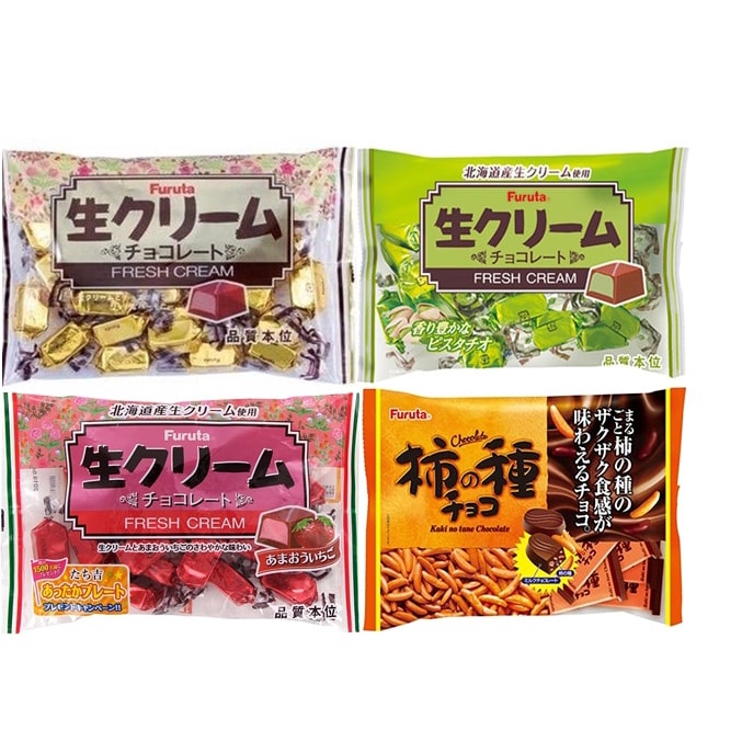 Kẹo Chocolate Furuta nhân kem dâu, kem tươi, việt quất và nguyên vị Nhật Bản