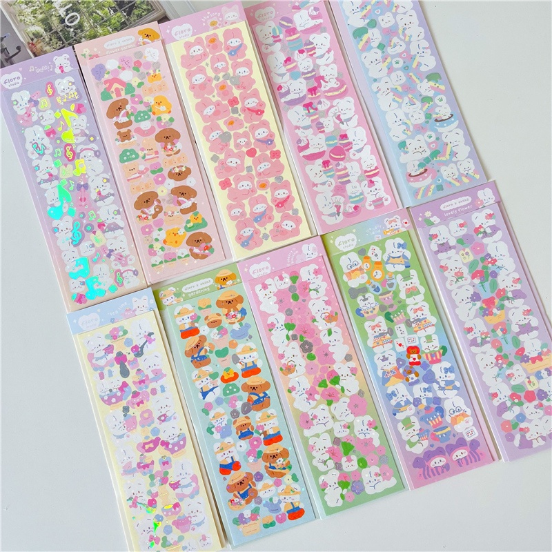 STICKER THỎ CÚN DỄ THƯƠNG DECOR TOP LOADER - BINDER INDEX - BULLET JOURNAL