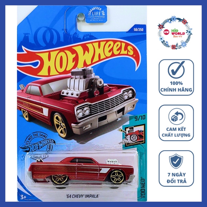Xe mô hình Hot Wheels basic '64 Chevy Impala GHF89.