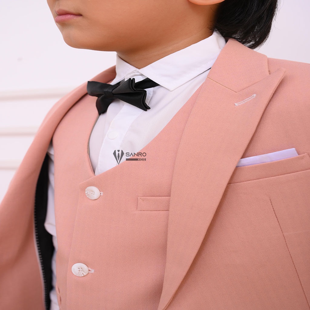 Bộ vest bé trai SANRO KIDS màu hồng cam