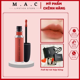 [CHÍNH HÃNG] Son Kem Mac Powder Kiss Liquid Lipcolour Màu 998 Sorry Not Sorry  - Tone Cam Cháy