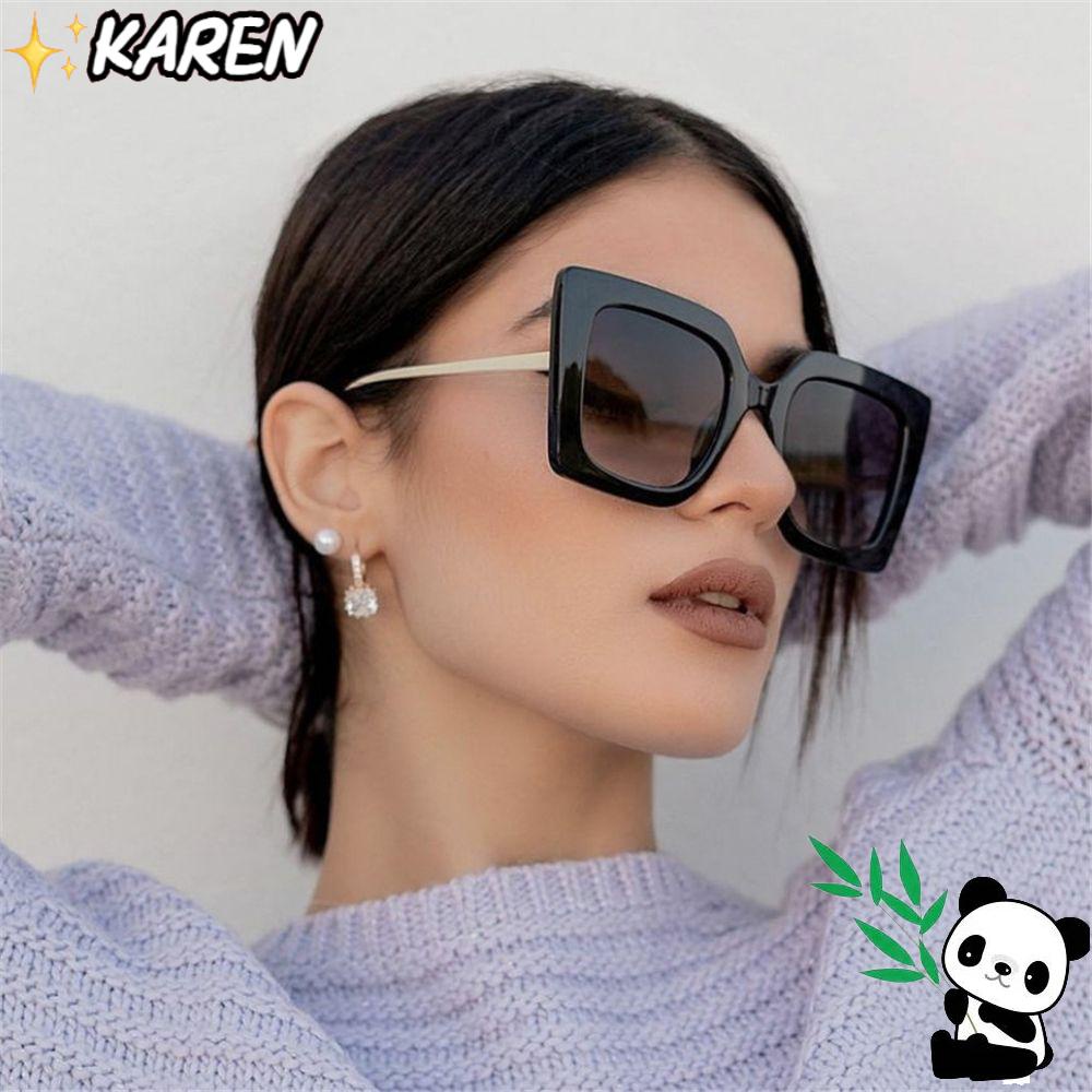 Kính Mát Gọng Kim Loại Vuông Oversized Thiết Kế Thời Trang