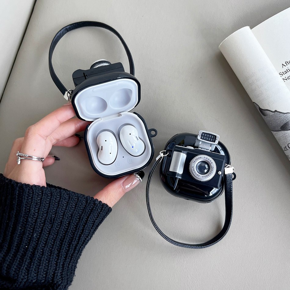 Vỏ Bảo Vệ Hộp Sạc Tai nghe không dây Samsung Galaxy buds 2 / buds live / buds Pro / buds2 Pro Bằng Silicon Hình Máy Ảnh Hoạt Hình