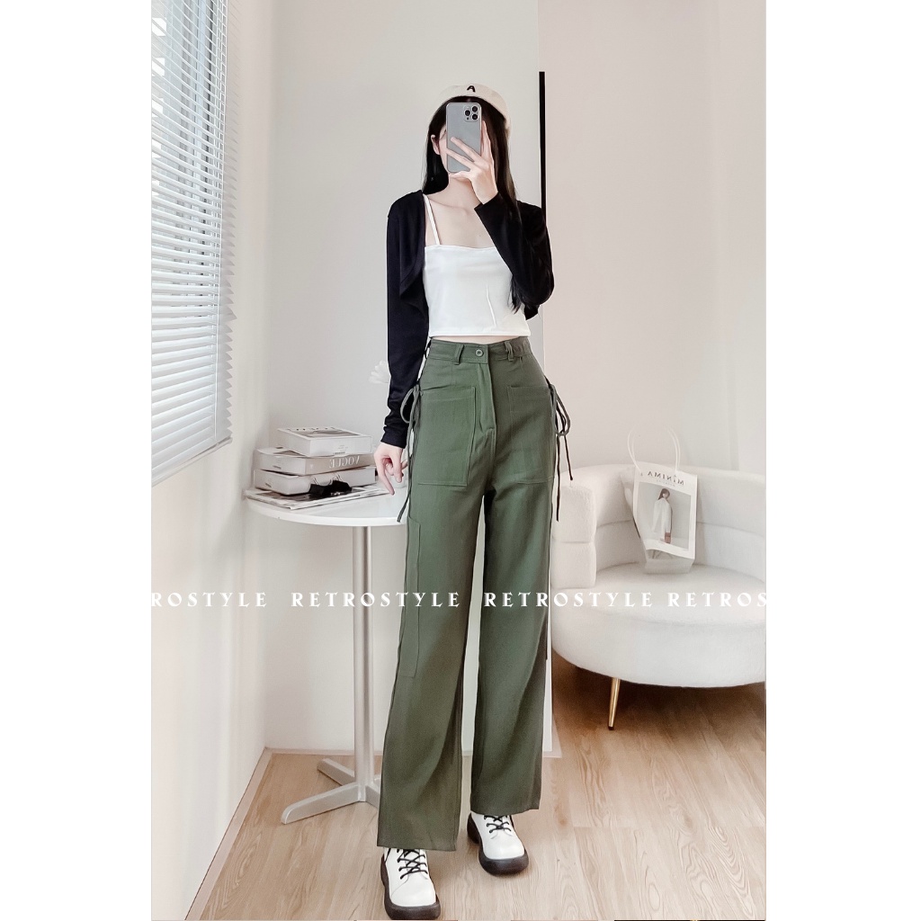 Quần kaki dáng suông buộc dây phong cách RETROSTYLE mã Quancagortuihop1025