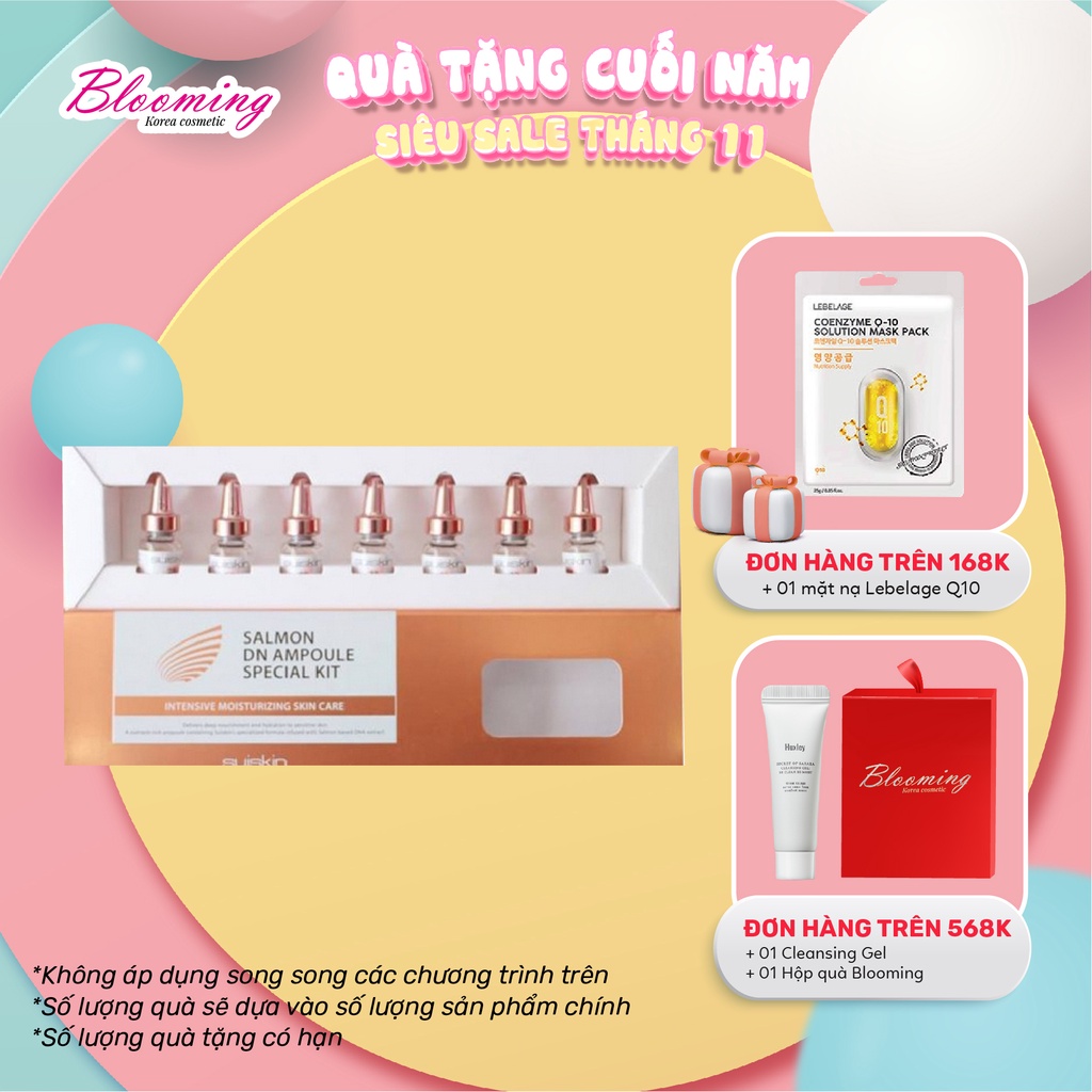 Set Tinh Chất Dưỡng Da, Giảm Mụn Tế Bào Gốc Trứng Cá Hồi Suiskin Salmon DN Ampoule 7 Days