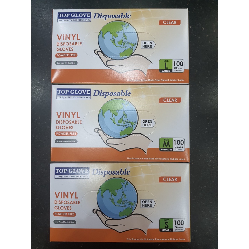 Găng tay Vinyl không bột trong suốt
