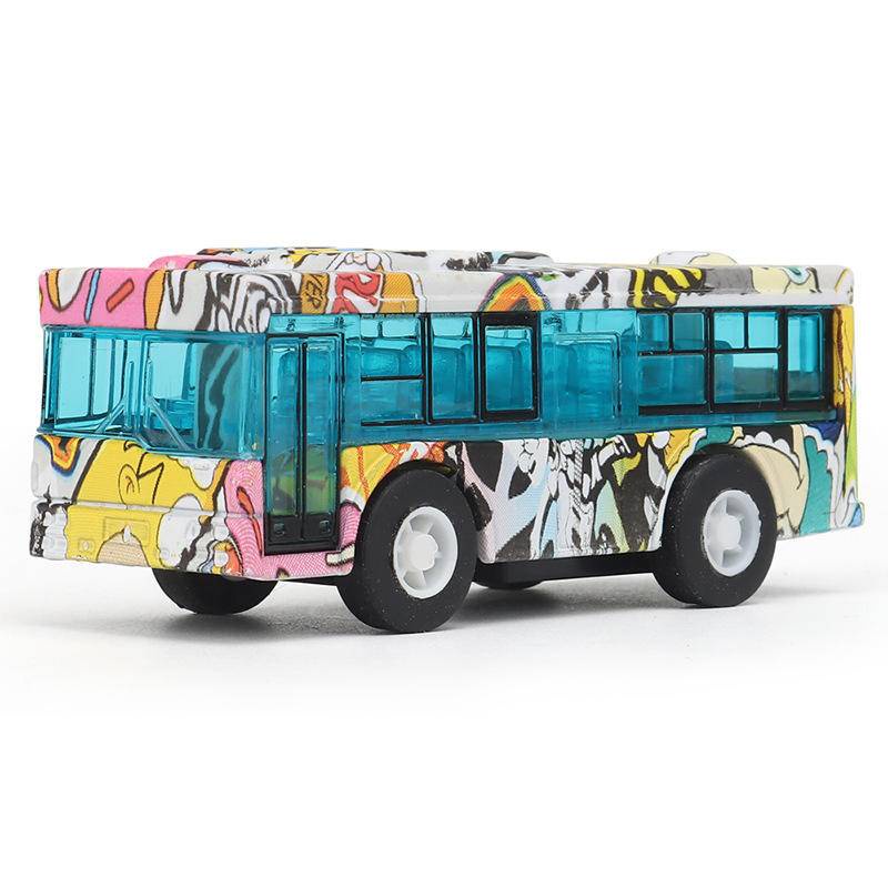 Mô Hình Đồ Chơi Xe Buýt Hoạ Tiết Rằn Ri Bằng Hợp Kim Cho Bé