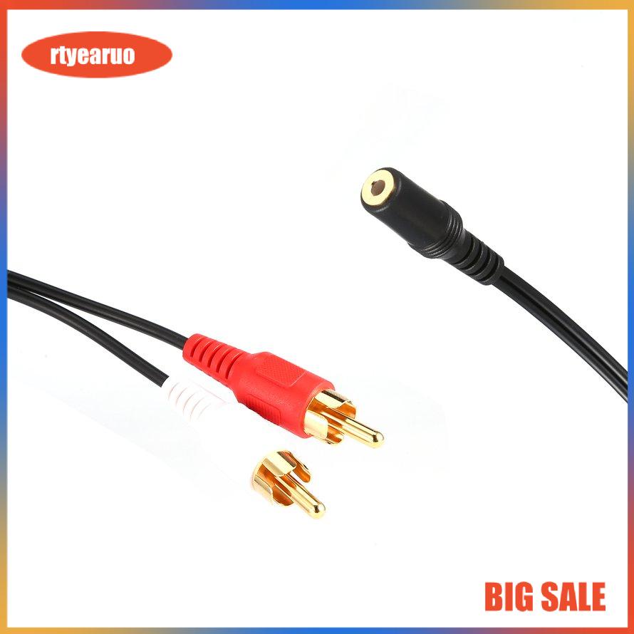Gold Plated 3.5Mm Female To 2 Rca Male Stereo Audio Y Cable Adapter Audio Line One Point Two