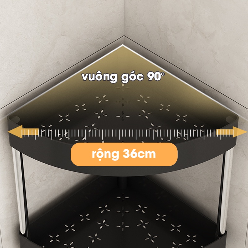 Kệ nhà tắm nhà bếp đa năng 3 tầng 4 tầng khung kim loại Kệ nhà vệ sinh để góc tường có bánh xe bibi shop