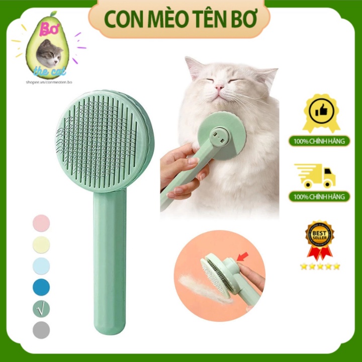 Lược Chải Lông Massage Thú Cưng Cao Cấp Có Nút Bấm Lấy Lông Chuyên Dụng