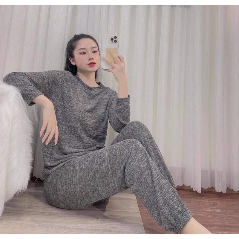 Bộ thun len muối tiêu, chất siêu đẹp, co giãn tốt