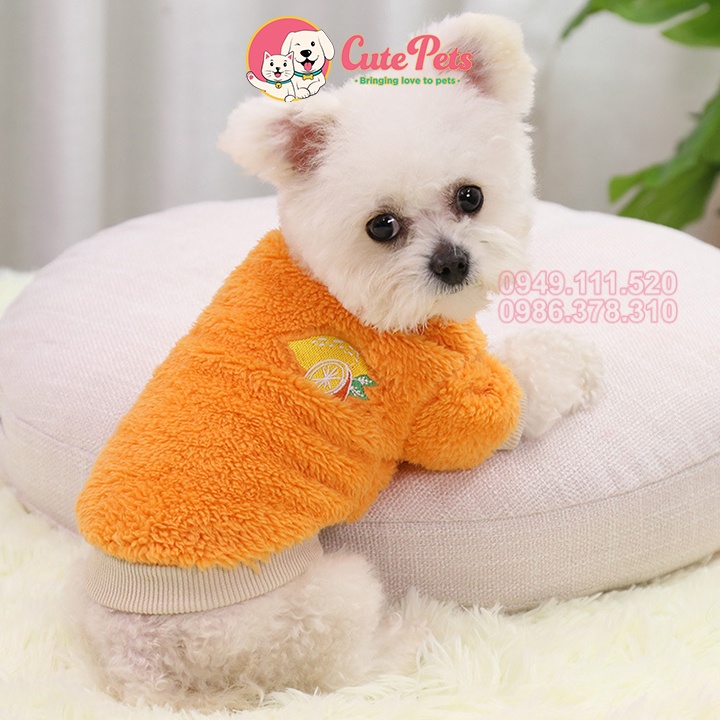 Áo cho chó mèo, áo quả chất lông có tay - Phụ kiện chó mèo