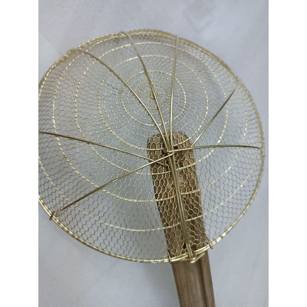 Vợt inox vàng 304 đục lỗ có đầu treo chào vớt rau củ vớt thức ăn thép không gỉ vợt đa năng