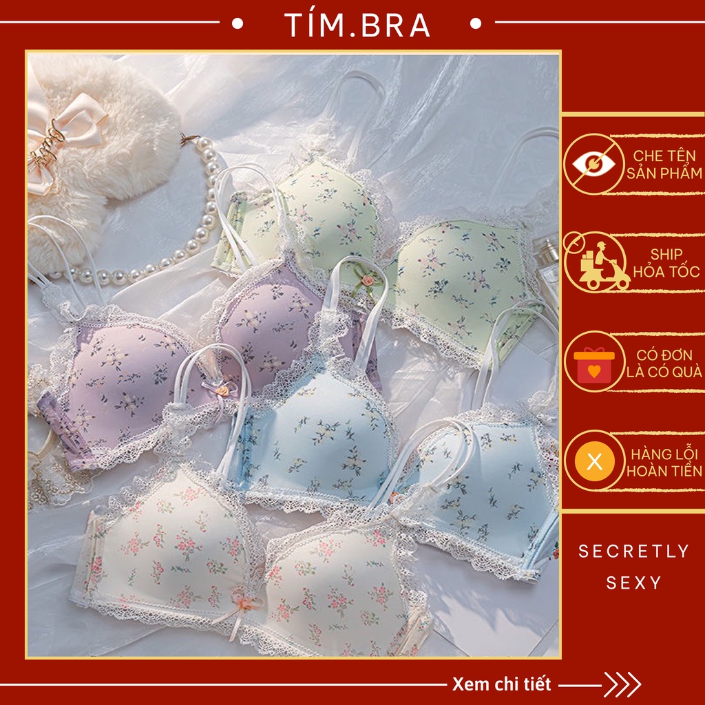 Set Áo bra kèm quần lót mỏng cao cấp, Áo lót ngực Tím Bra nữ chất vải thoáng khí thấm hút mồ hôi M1