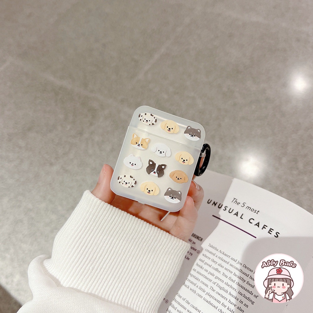 Vỏ Bảo Vệ Hộp Sạc Tai nghe không dây Airpods 1 / 2 / pro Bằng TPU Mềm Trong Suốt Hình Chú Chó Corgi Dễ Thương