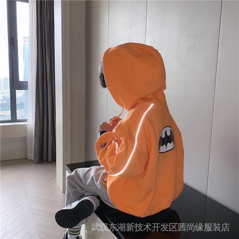 Áo Nỉ Có Mũ Trùm Dày Dặn Màu Phản Quang Phong Cách Mới Dành Cho Bé Trai