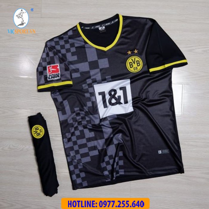 Áo Bóng Đá, Quần Áo Đá Banh CLB Dortmund mùa 2022-2023 Đen Xám Thun Lạnh - Vicsport