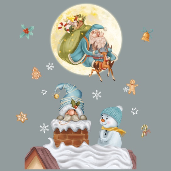 Decal trang trí Noel - Người tuyết nhớ về ông già Noel