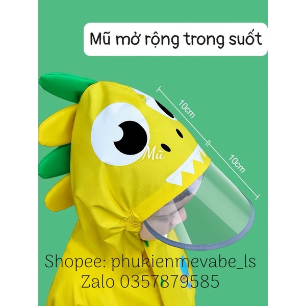 Áo mưa khủng long cho bé chất đẹp hàng nội địa Trung cho bé 1-6 tuổi