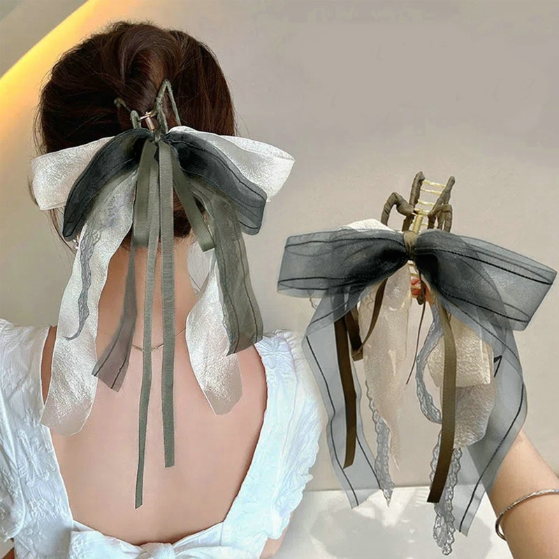 Kẹp Tóc Nơ Lưới Cao Cấp Thời Trang Dễ Phối Đồ