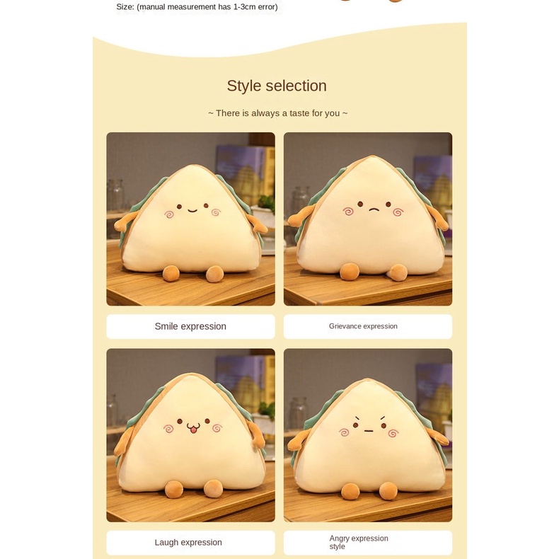 Thú Nhồi Bông Hình Bánh Sandwich Siêu Mềm Sáng Tạo