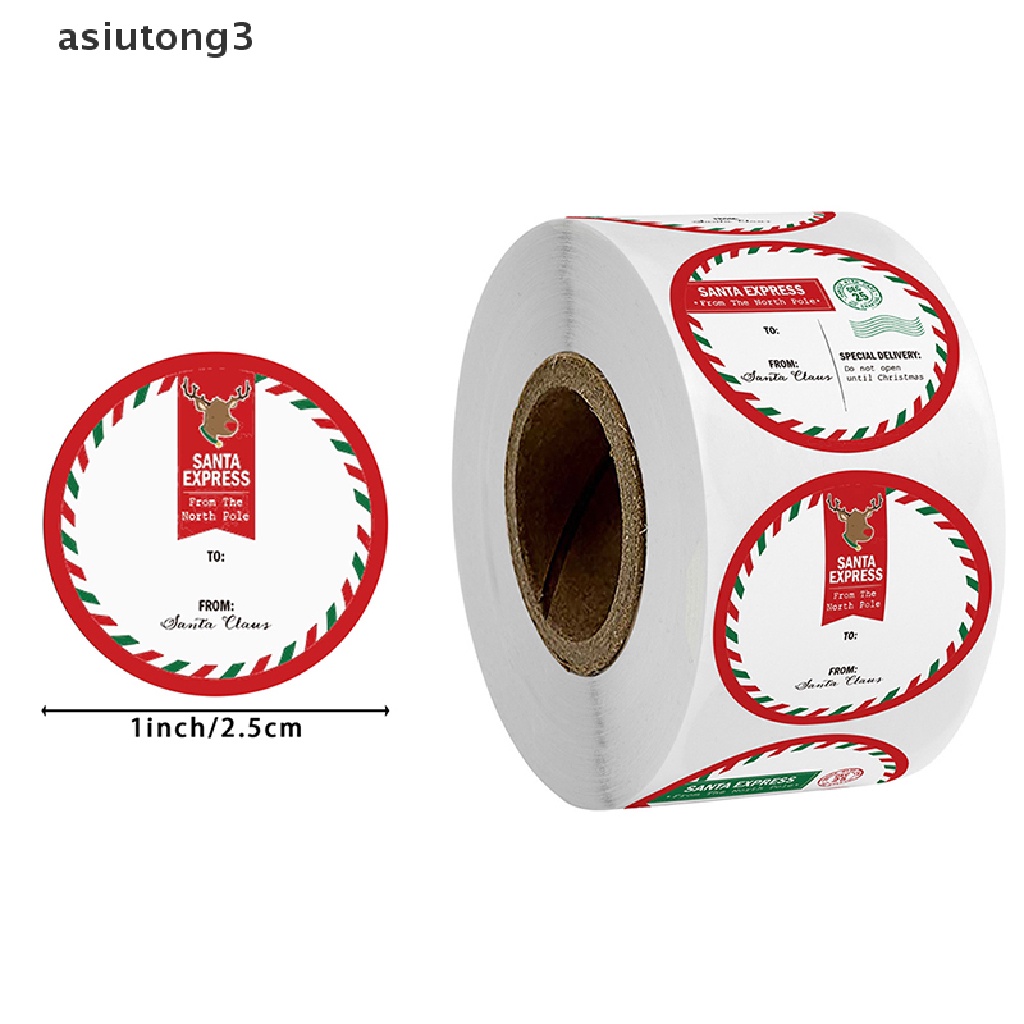 Cuộn 500 Nhãn Dán Trang Trí Giáng Sinh In Chữ Thank You asiutong3